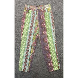 Vtg Get Used By Elie High-Waisted Patterned Jeans 30 Multicolor Women's Retro